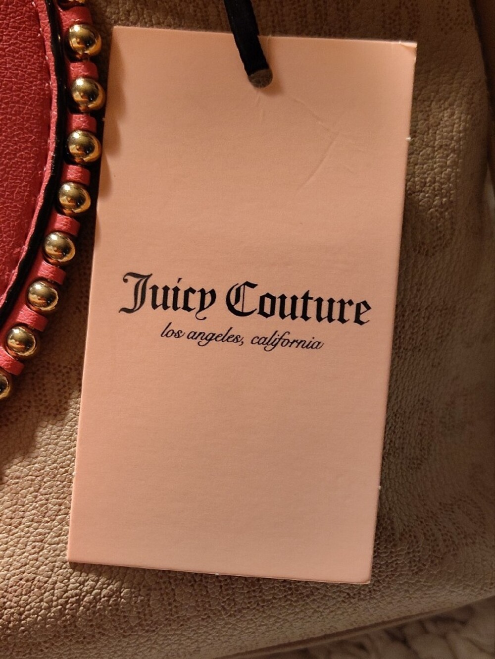 Juicy Couture Beige Mini Satchel with Pink Heart Patch - Picture 12 of 12